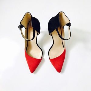 Sexy Zara Heels Tri Color Red Nude